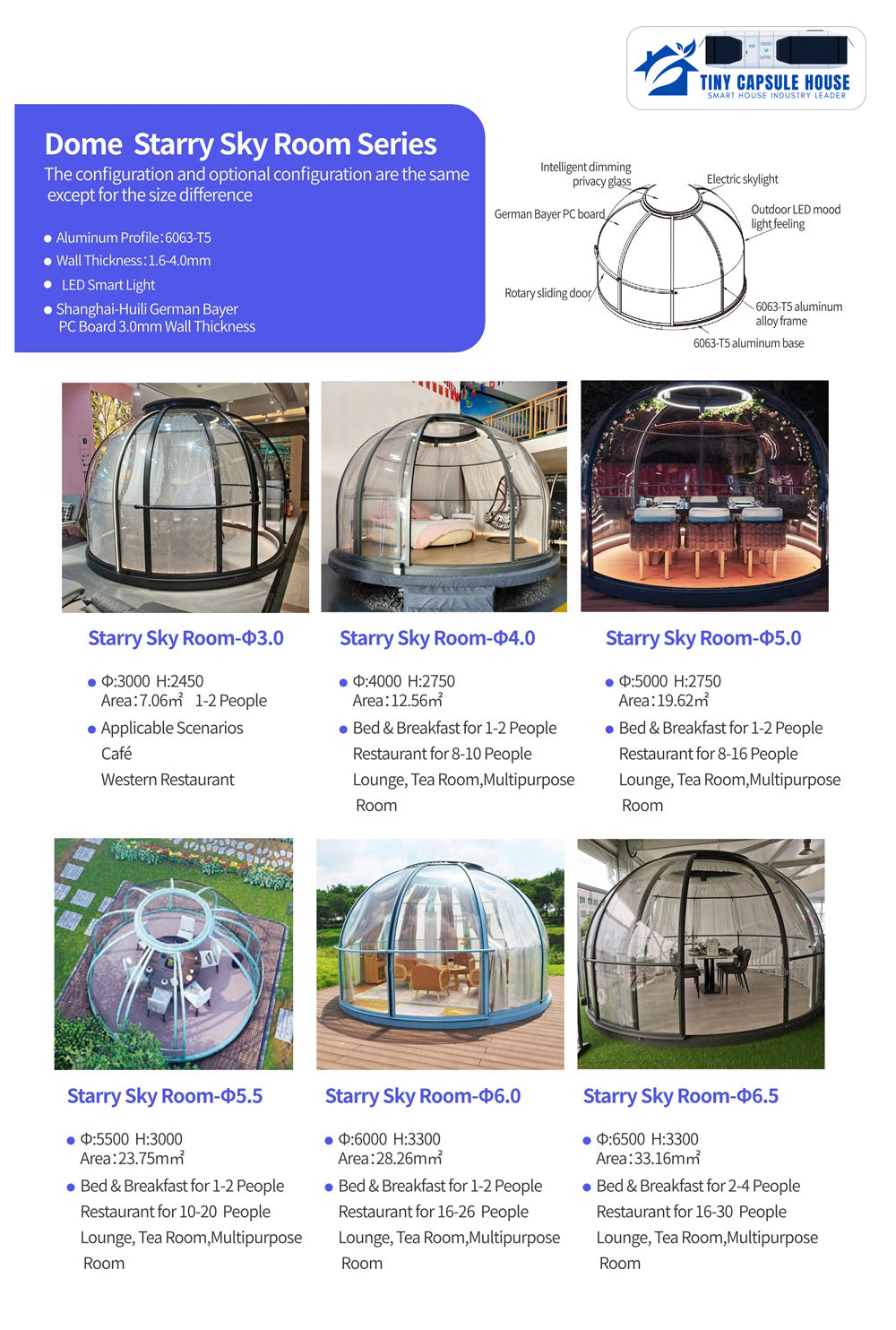 TINY Dome Sunroom Starry Sky Room