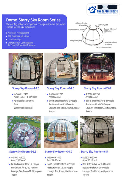 TINY Dome Sunroom Starry Sky Room