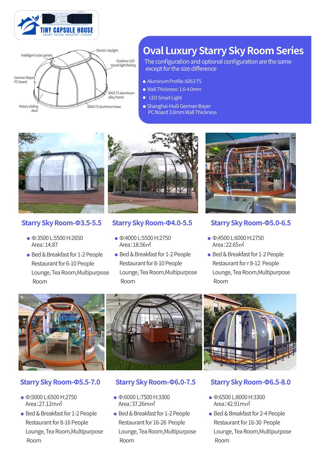 TINY Oval Sunroom Starry Sky Room